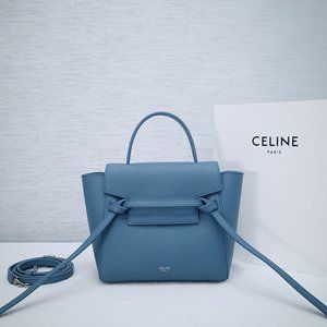 celine 189003 palm pattern blue handbag